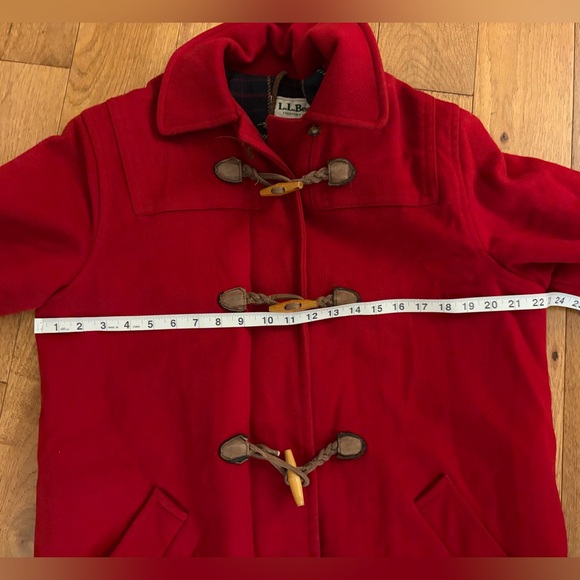 Vintage L.L.Bean Red Wool Duffle Coat Thinsulate Made in USA Women’s 10 - Picture 4 of 10
